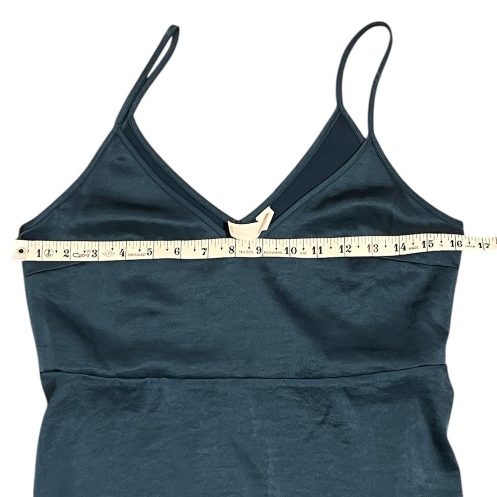 Daily Practice Women's Satin Midi Slip Dress with Pockets in Teal Size XS Party - Picture 11 of 12